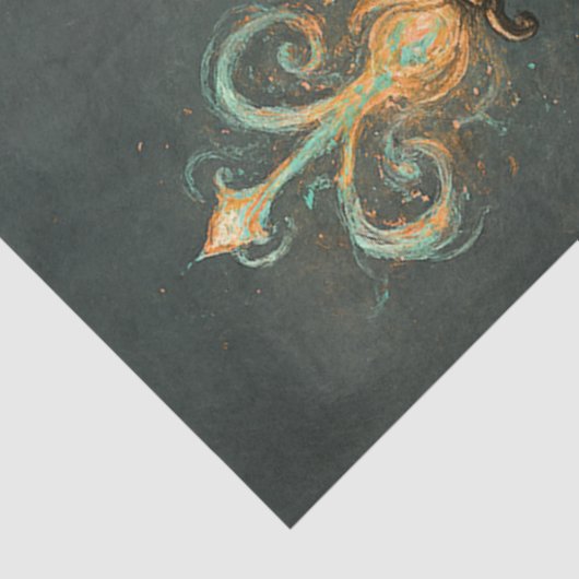 Decoupage Gothic Skeletal Santa  Tissuepapier (Detail)