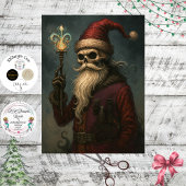 Decoupage Gothic Skeletal Santa  Tissuepapier