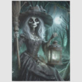 Decoupage Gothic Skeletal Witch in Forest  Tissuepapier (Voorkant)
