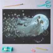 Decoupage Gothic Skeleton Bruid Fiets Witte sluier Tissuepapier (Craft)