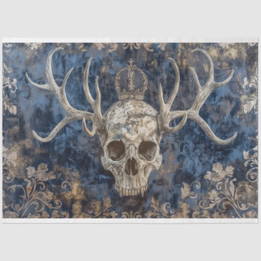 Decoupage gothic skeleton kunst gewei tissuepapier (Voorkant)