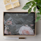 Decoupage Gothic Skeleton Mask Roze Bloemen Tissuepapier (Geschenk)