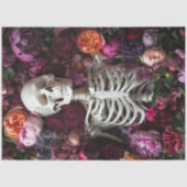 Decoupage Gothic Skeleton Peach Bloemen Tissuepapier (Voorkant)