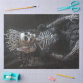 Decoupage Gothic Skeleton Queen Zwarte Stoel Tissuepapier (Craft)