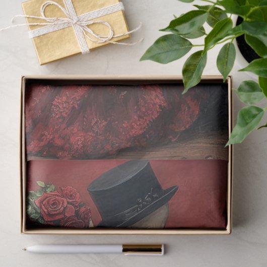 Decoupage Gothic Skeleton Romantisch Paar Dans Tissuepapier (Geschenk)