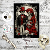 Decoupage Gothic Skeleton Wedding In Red Black  Tissuepapier