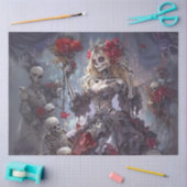 Decoupage Gothic Skelton Dancers Lila Jurk Tissuepapier (Craft)