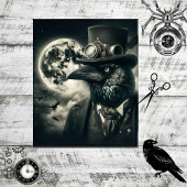 Decoupage Gothic Steampunk Raven Mystical Moon Tissuepapier