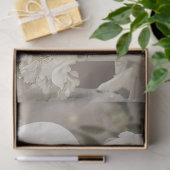 Decoupage Gothic White Glass Skeleton Paar Wed Tissuepapier (Geschenk)