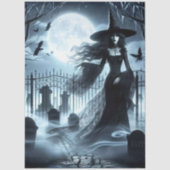 Decoupage Gothic Witch Graveyard Artwork Tissuepapier (Voorkant)