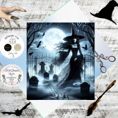 Decoupage Gothic Witch Graveyard Artwork  Tissuepapier