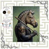 Decoupage Gothic Zebra Warrior  Tissuepapier