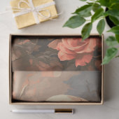 Decoupage Gotisch Skelet Omgeven Perzik Rozen Tissuepapier (Geschenk)