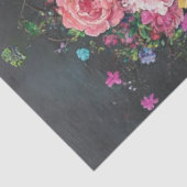 Decoupage Gotisch Skelet versierd met bloemen Tissuepapier (Detail)