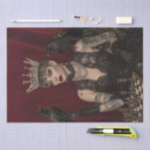 Decoupage Gotische Koningin in Zwart met Pet Crow Tissuepapier (Craft)