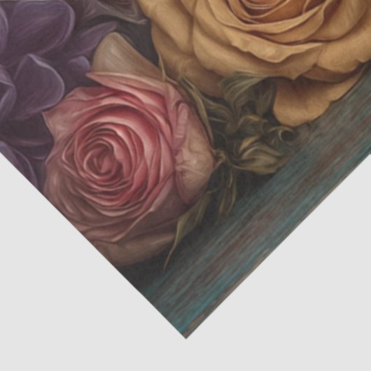 Decoupage Gotische Levendige Gekleurde Schedel & B Tissuepapier (Detail)