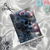 Decoupage Gotische Luxe Schedel gekroond in Bloom Tissuepapier