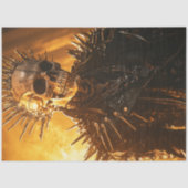 Decoupage Gotische Metallic Skull Spikes Figuur Tissuepapier (Voorkant)