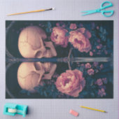 Decoupage Gotische Skeletten Zwaard Perzik Bloemen Tissuepapier (Craft)