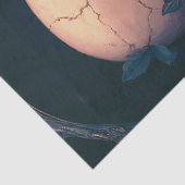 Decoupage Gotische Skeletten Zwaard Perzik Bloemen Tissuepapier (Detail)