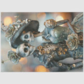 Decoupage Gotische Uitgebreide Huwelijk Blauwgroen Tissuepapier (Voorkant)