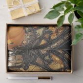 Decoupage Gotische Vrouw Herfst Print Glas in lood Tissuepapier (Geschenk)