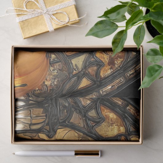 Decoupage Gotische Vrouw Herfst Print Glas in lood Tissuepapier (Geschenk)