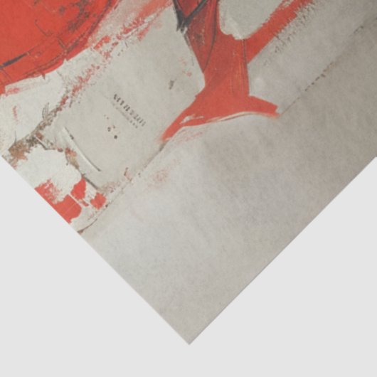 Decoupage Gotische Vrouw in Rood Tissuepapier (Detail)