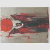 Decoupage Gotische Vrouw in Rood Tissuepapier (Voorkant)