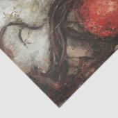 Decoupage Gotische Vrouw Rode Jurk Valentijn Hart Tissuepapier (Detail)