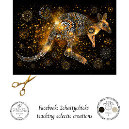 Decoupage Gouden Kangoeroe Aboriginal Stippenkunst Tissuepapier