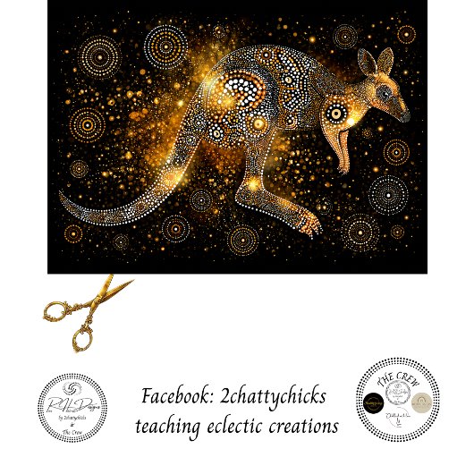 Decoupage Gouden Kangoeroe Aboriginal Stippenkunst Tissuepapier