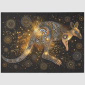 Decoupage Gouden Kangoeroe Aboriginal Stippenkunst Tissuepapier (Voorkant)