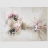 Decoupage gracieuze witte sierlijke struisvogel ro tissuepapier (Voorkant)