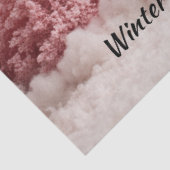 Decoupage Gradient Pink Hues Kerstbomen Sneeuw Tissuepapier (Detail)