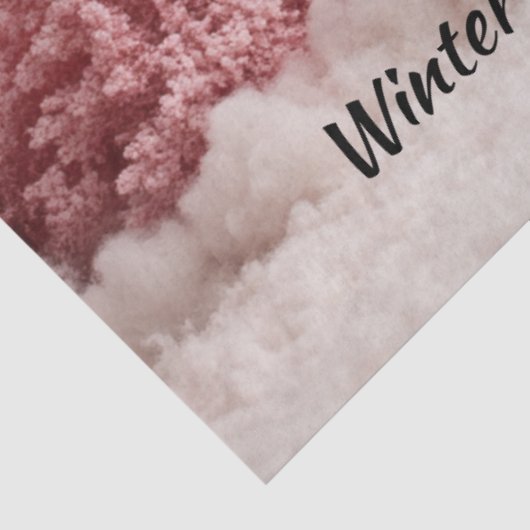 Decoupage Gradient Pink Hues Kerstbomen Sneeuw Tissuepapier (Detail)