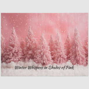 Decoupage Gradient Pink Hues Kerstbomen Sneeuw Tissuepapier