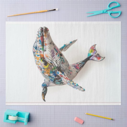 Decoupage Graffiti Dolfijn Tissuepapier (Craft)