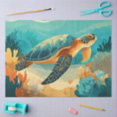 Decoupage Grafische Zeeschildpad Tissuepapier (Craft)