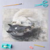 Decoupage grillig Abstract zwart wit paard Tissuepapier (Craft)