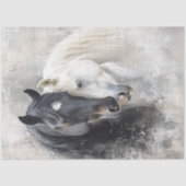 Decoupage grillig Abstract zwart wit paard Tissuepapier (Voorkant)