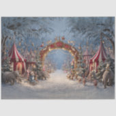 Decoupage grillig kerstcircus tissuepapier (Voorkant)