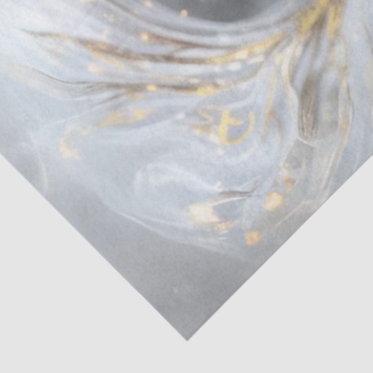 Decoupage grillig wit verfraaid paard tissuepapier (Detail)