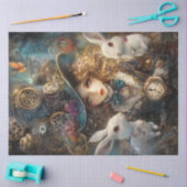 Decoupage grillige Alice Wonderland konijnen Tissuepapier (Craft)