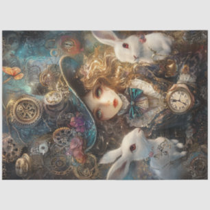 Decoupage grillige Alice Wonderland konijnen Tissuepapier