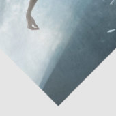 Decoupage grillige balletdanser in het wit tissuepapier (Detail)