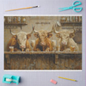 Decoupage grillige bar scene Koeien Drink Tissuepapier (Craft)