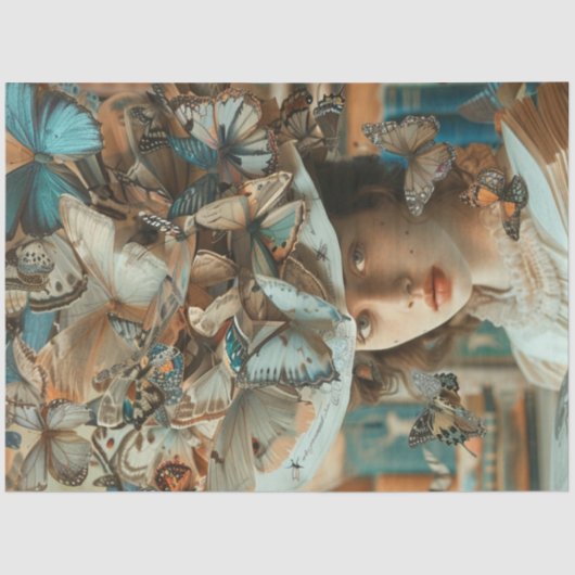 Decoupage grillige bibliothecaris schoolleraar tissuepapier (Voorkant)