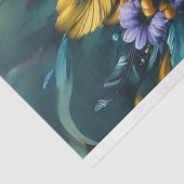 Decoupage grillige Blauwgroen gele Conure papegaai Tissuepapier (Detail)