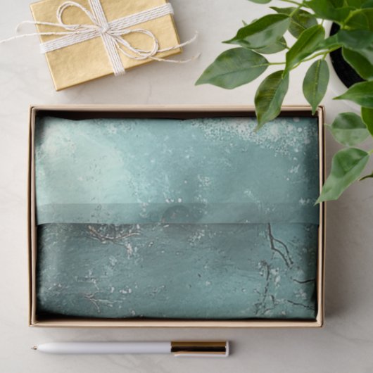 Decoupage grillige Blauwgroen Sprookjeswagen & Hor Tissuepapier (Geschenk)